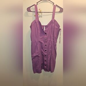 Purple Button-Down Sleeveless Dress